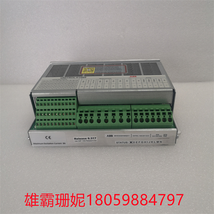 UNITROL 1005-0011 间接励磁系统 ABB订货号 ECO 3BHE043576R0011